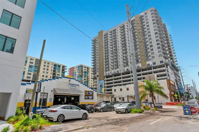 an aerial view of a city