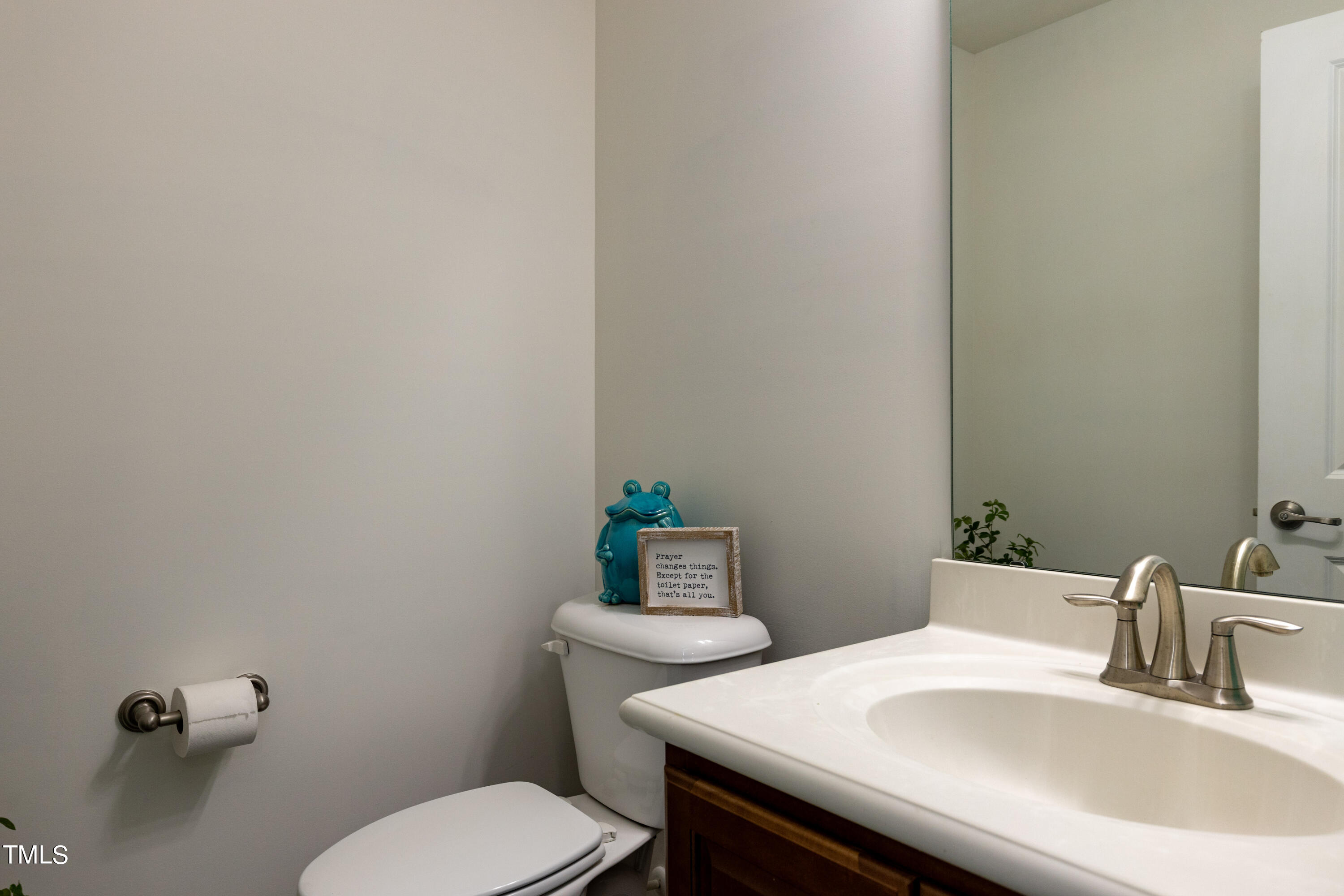 711 Edgewater Ridge Court Apex, NC 27523 - Photo 26 of 29 a bathroom with a sink a toilet and a mirror