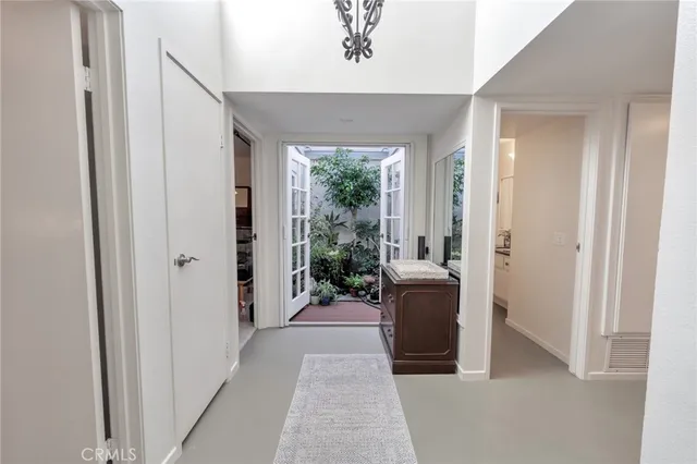 a view of a balcony with plants
