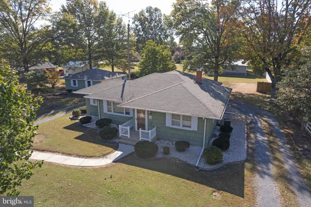 an aerial view of a house