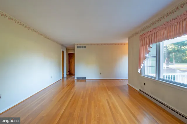 an empty room with a window