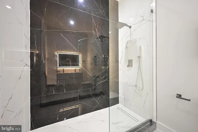 a bathroom with a shower
