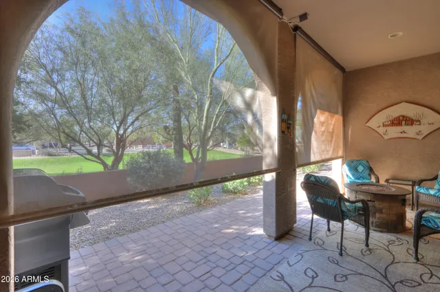 a outdoor space with furniture