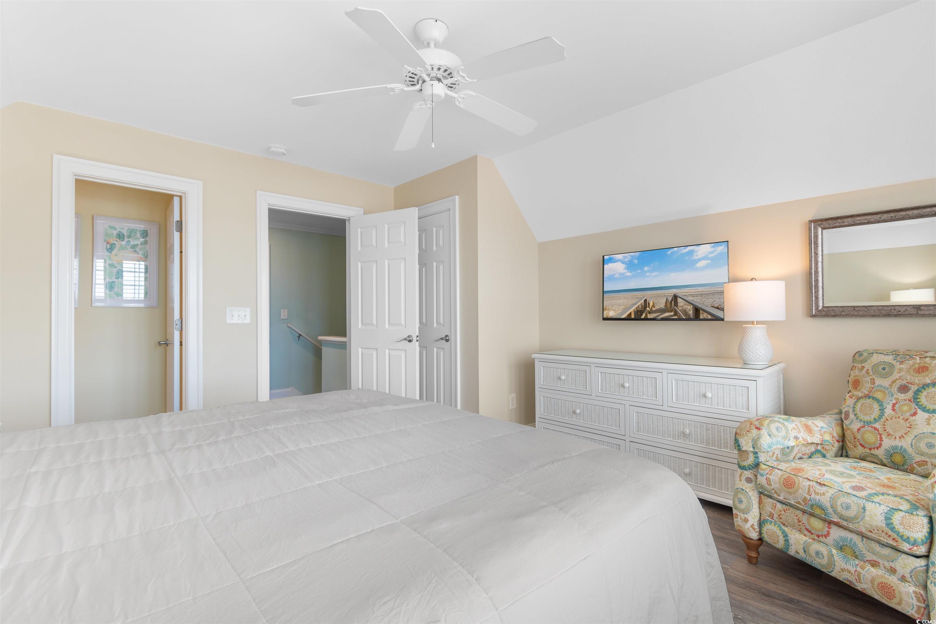 703 South Waccamaw Drive Murrells Inlet, SC 29576 - Photo 29 of 40 Inlet View Bedroom with a ceiling fan, and lofted ceiling