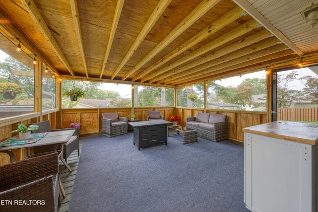 a view of outdoor space with seating