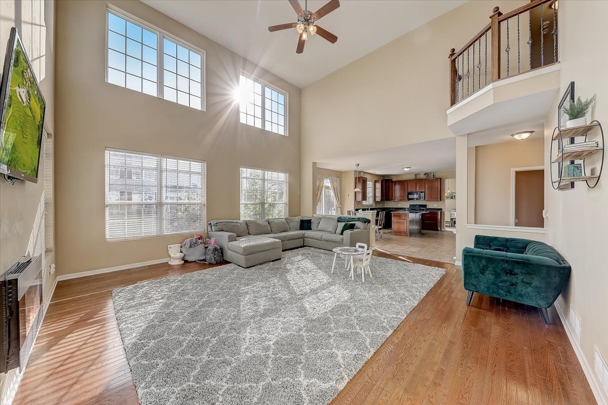 406 Aviary Lane Bolingbrook, IL 60490 - Photo 17 of 46 a living room with furniture and a fireplace
