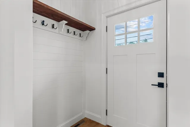 a close up of a door