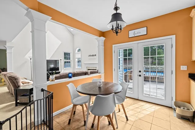 a outdoor space with sitting area