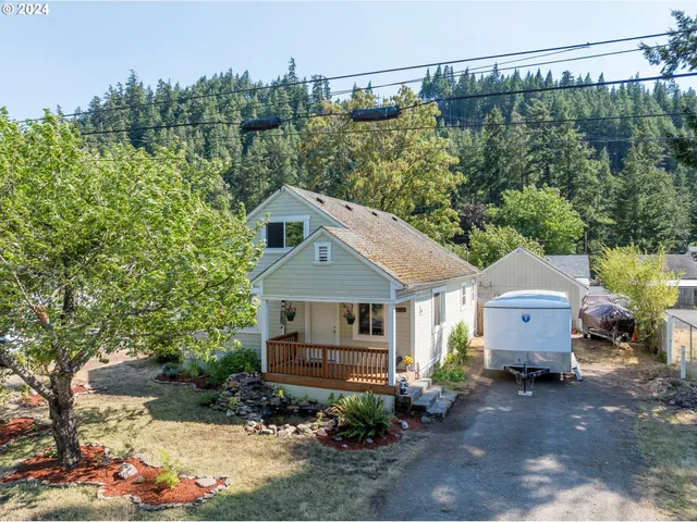 a house view with a garden space