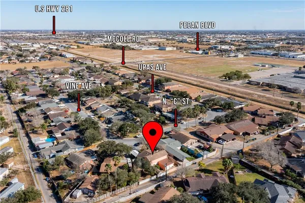 an aerial view of a city