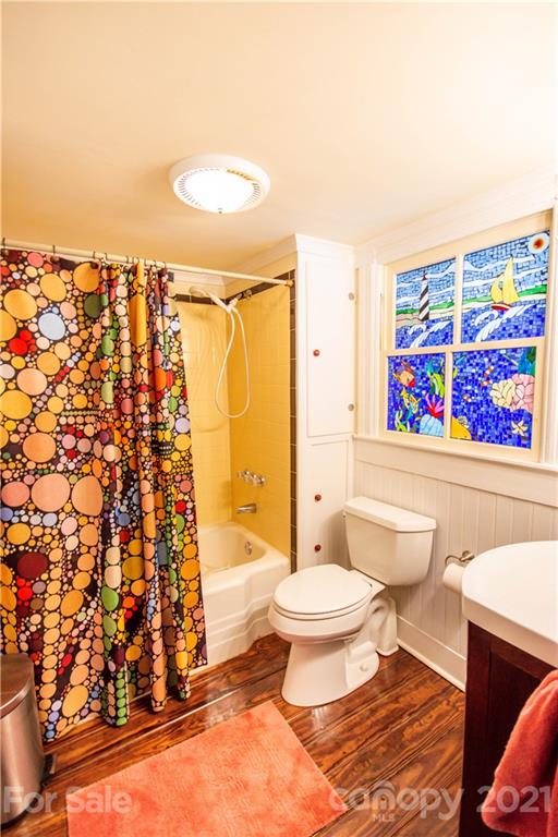 1870 Centenary Church Road Mount Ulla, NC 28125 - Photo 12 of 48 a bathroom with a toilet and a shower curtain