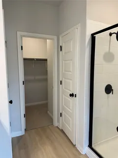 a bathroom with a shower