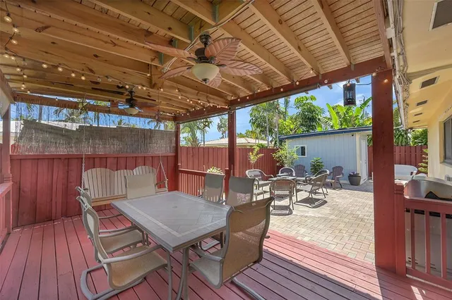 a outdoor view with a sitting space