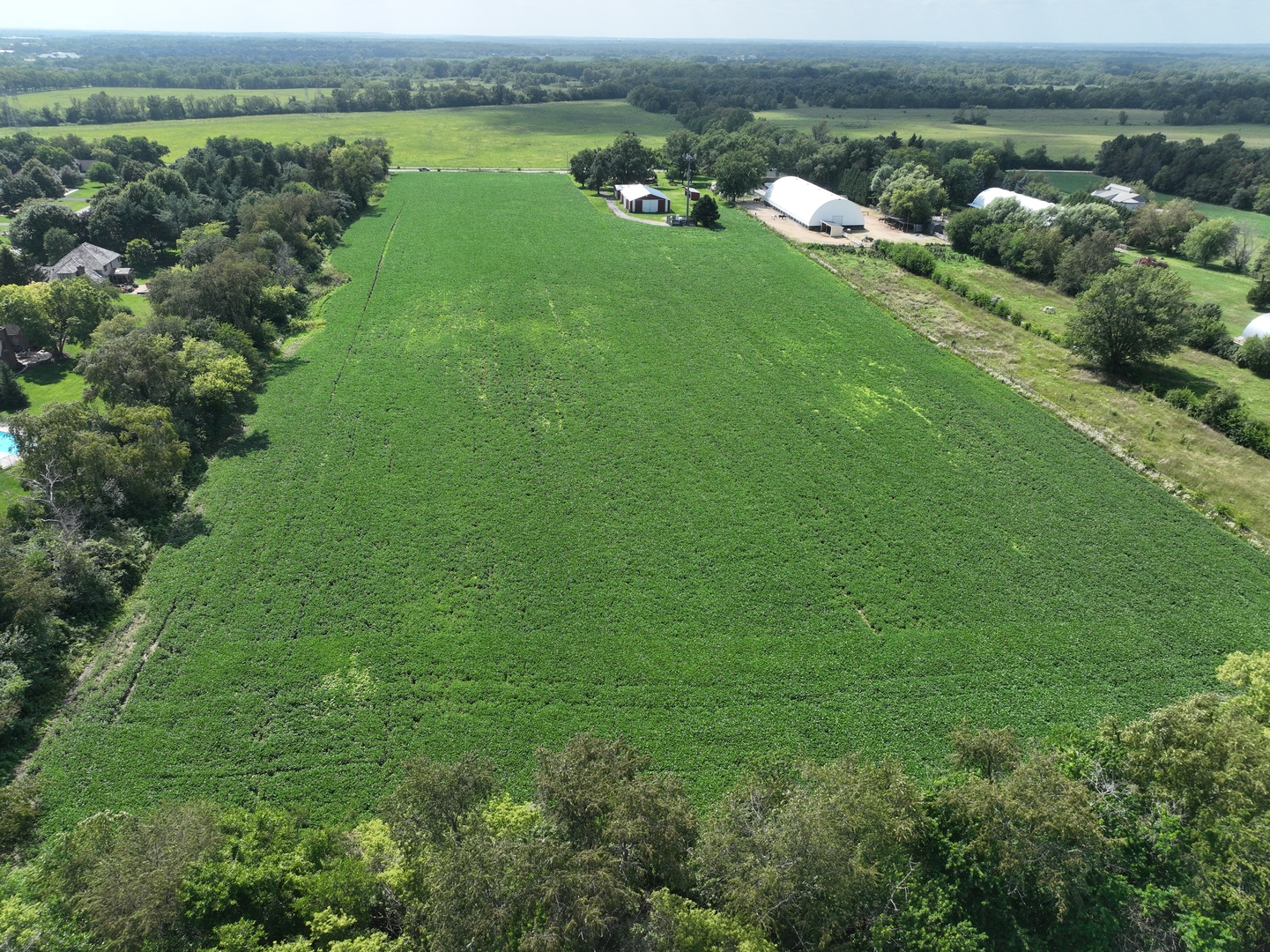 Lot 0 Munger Road Wayne, IL 60184 - Photo 8 of 11 an aerial view of green landscape with trees houses and lake view
