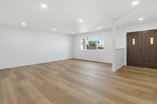 a street view with a chair and table