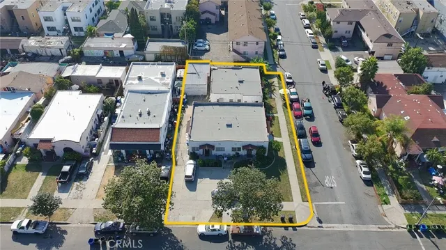 an aerial view of multiple houses