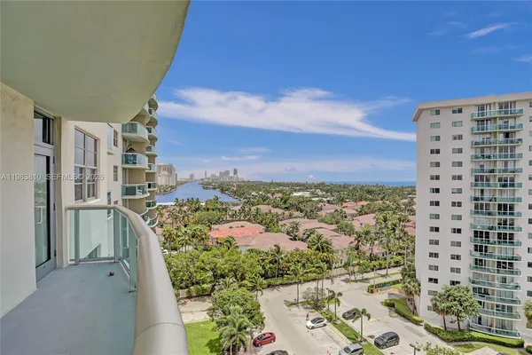a view of balcony with city view
