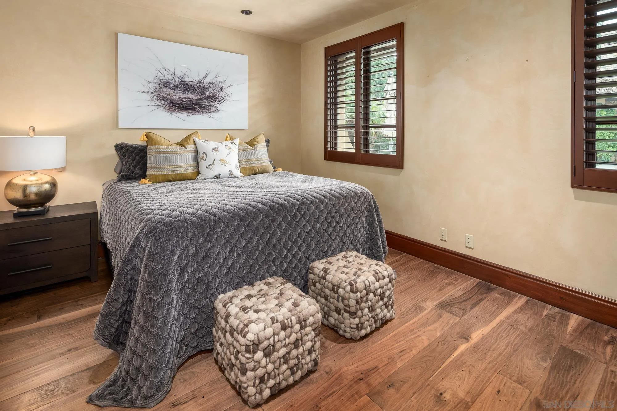6309 Strada Fragante Rancho Santa Fe, CA 92091 - Photo 46 of 49 a bedroom with a bed and wooden floor