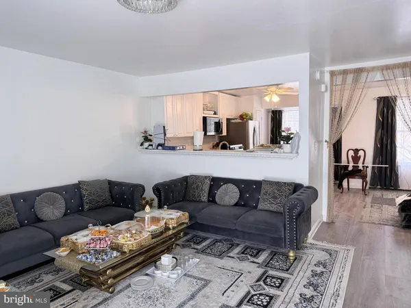a living room with furniture and a couch