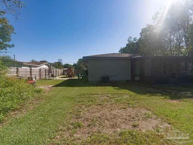 a backyard of a house