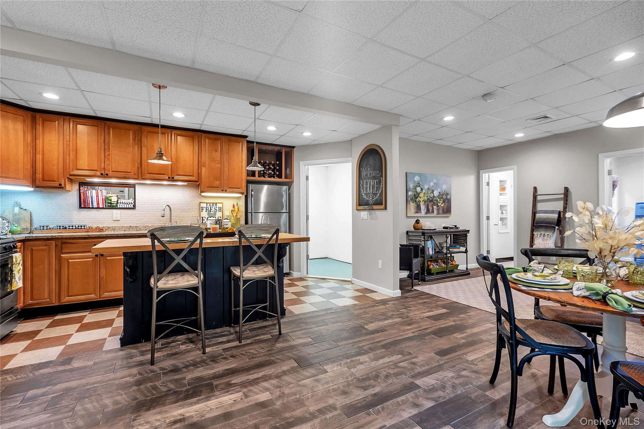 22 Lauro Ridge Court, Unit LOWER LEVEL Mahopac, NY 10541 - Photo 8 of 29 Kitchen with a butcher block island, and stainless steel appliances,