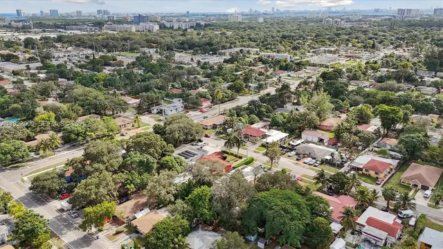 an aerial view of a city