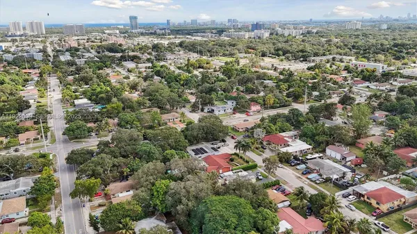 an aerial view of a city