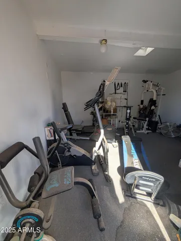 a room with gym equipment