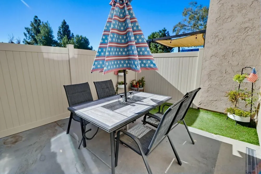 2616 Alpine Boulevard, Unit 28 Alpine, CA 91901 - Photo 30 of 34 a view of a dinning table and chairs in patio