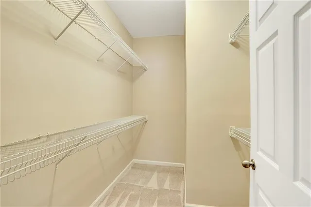 a utility room with a shower