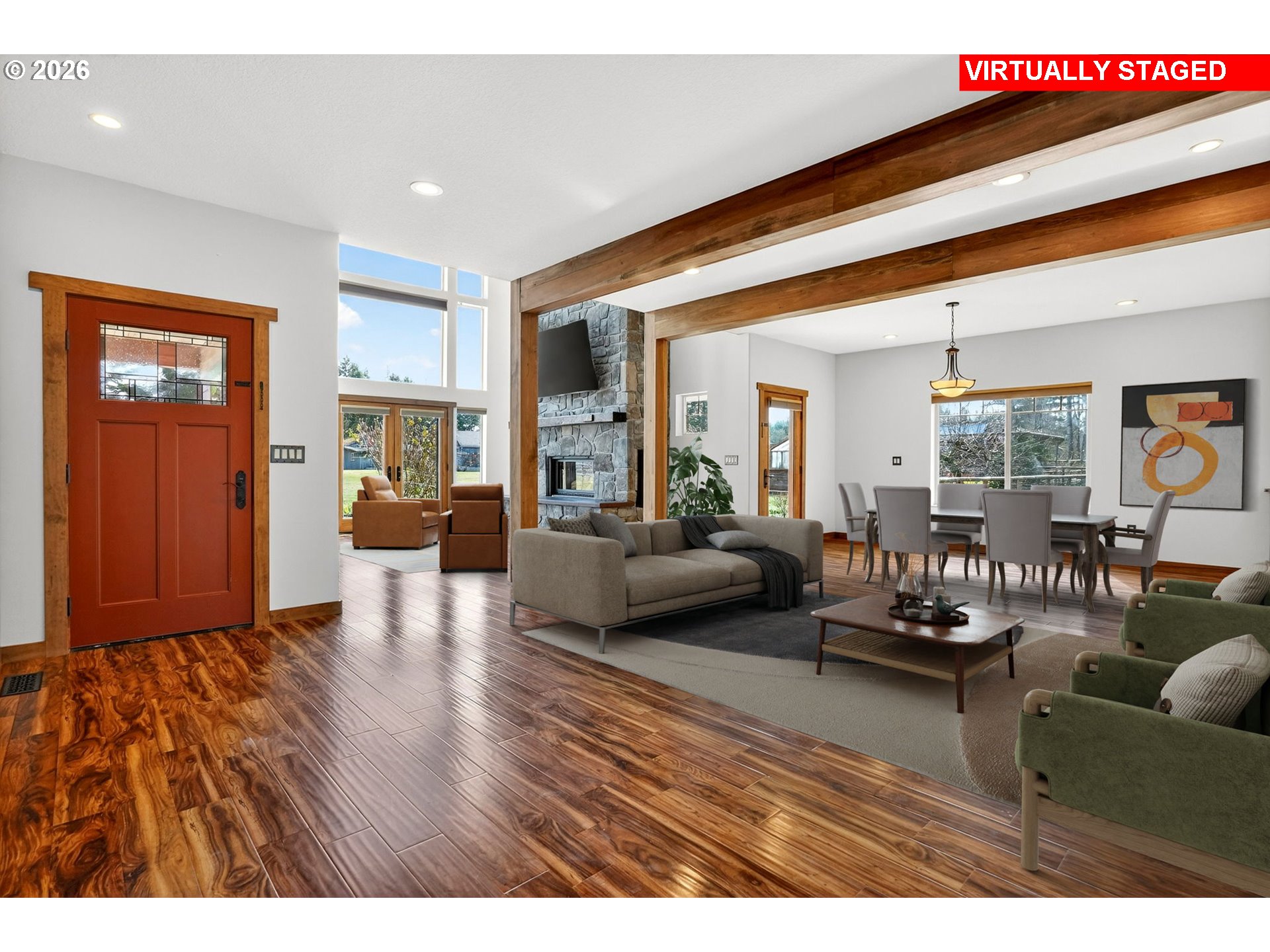 24677 Southeast Van Curen Road Eagle Creek, OR 97022 - Photo 4 of 48 a living room with furniture and wooden floor