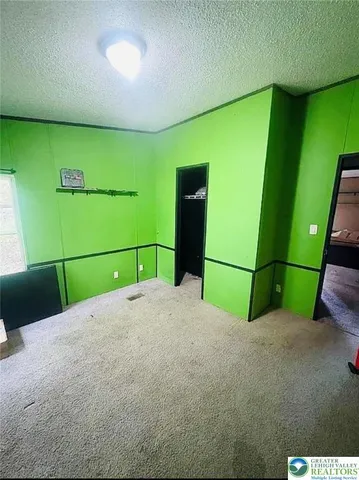 a view of a room with a green space