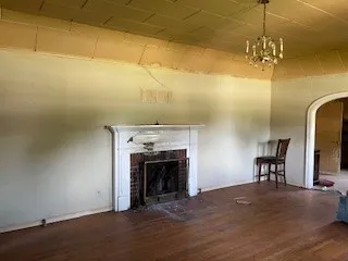 a view of a livingroom with a fireplace