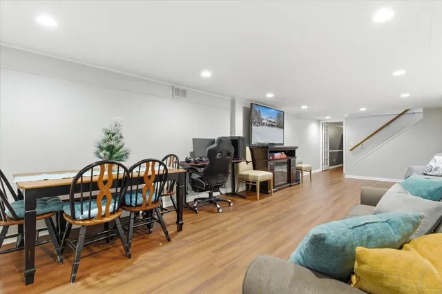 a living room with furniture and a couch