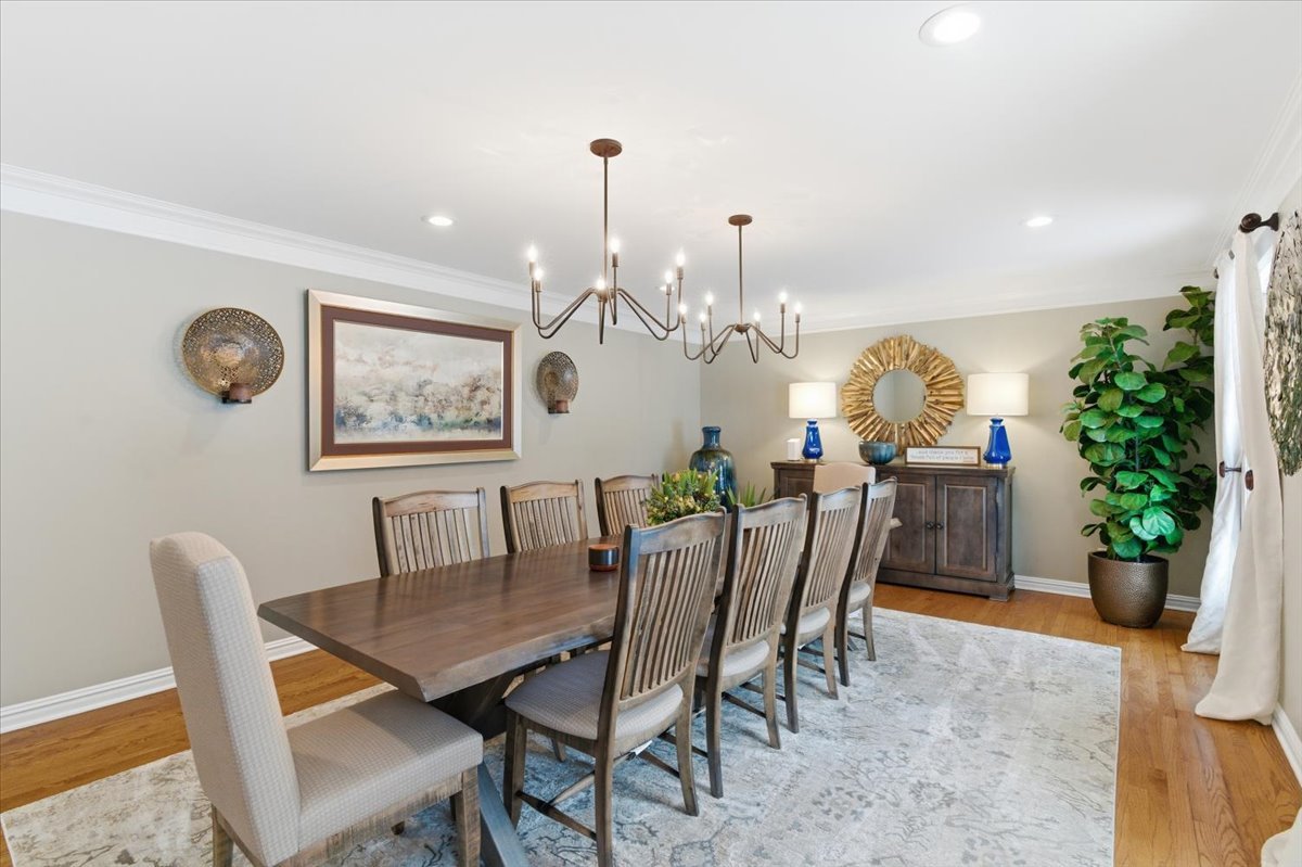 12 Crestview Lane Lake Barrington, IL 60010 - Photo 9 of 54 a view of a dining room with furniture and chandelier
