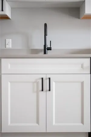 a close view of sink and mirror