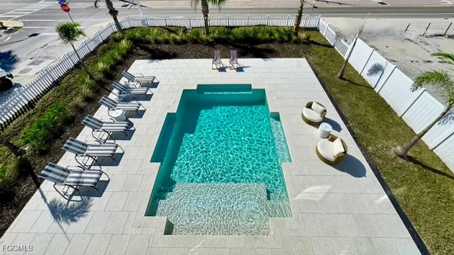 a front view of a building with glass windows