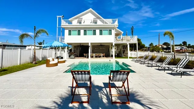 a view of a house with a patio