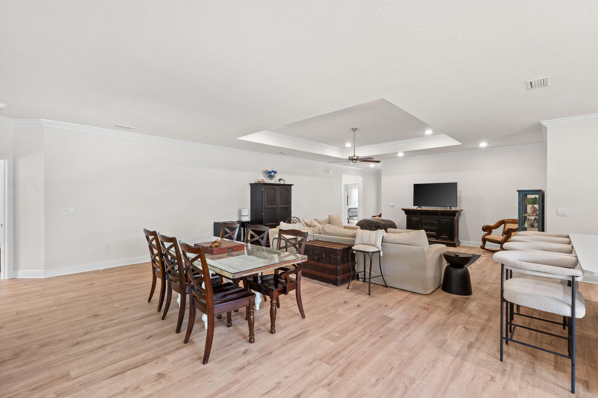 44 Secluded Circle Freeport, FL 32439 - Photo 18 of 43 a living room with furniture a flat screen tv and a fireplace