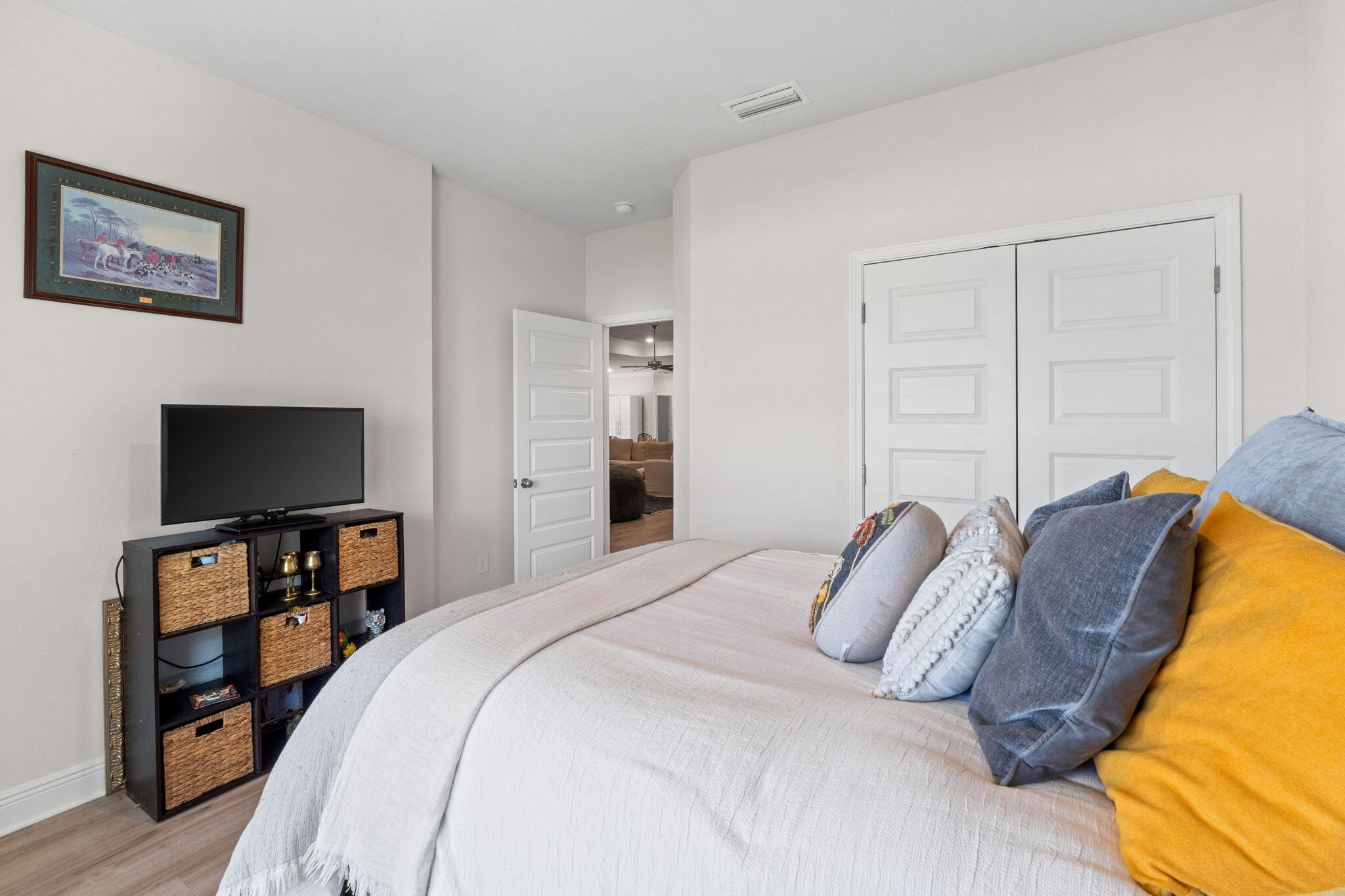 44 Secluded Circle Freeport, FL 32439 - Photo 7 of 43 a bedroom with a bed and a flat screen tv