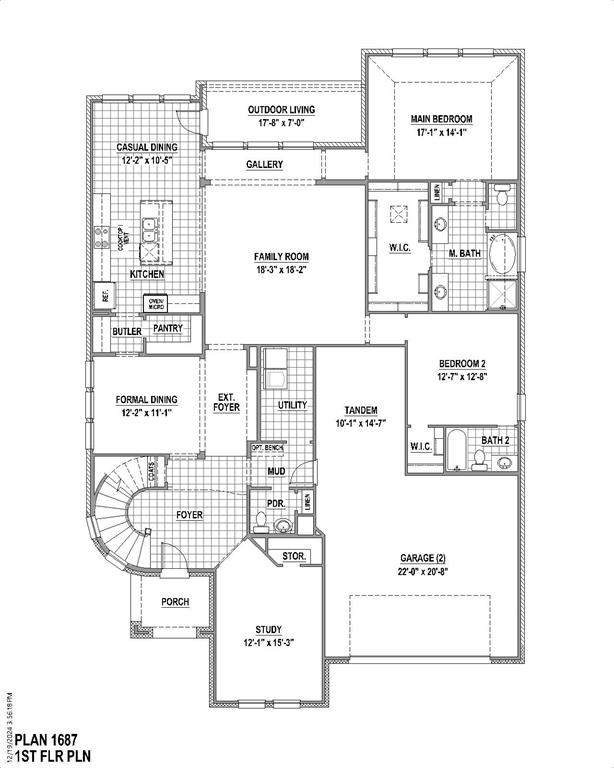 11465 Wulstone Road Fort Worth, TX 76052 - Photo 4 of 5 1st Level Floor Plan
