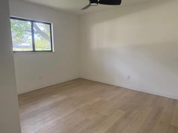 an empty room with a window