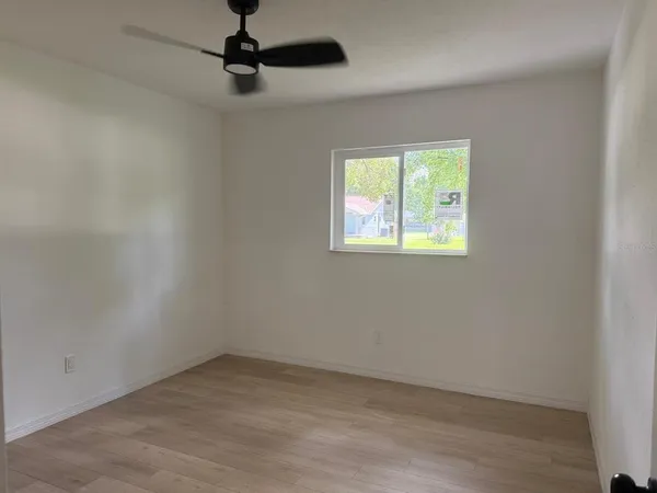 an empty room with a window