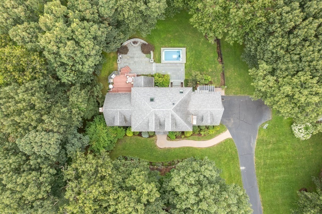 11 Equestrian Drive North Reading, MA 01864 - Photo 37 of 41 an aerial view of residential house with outdoor space and trees all around