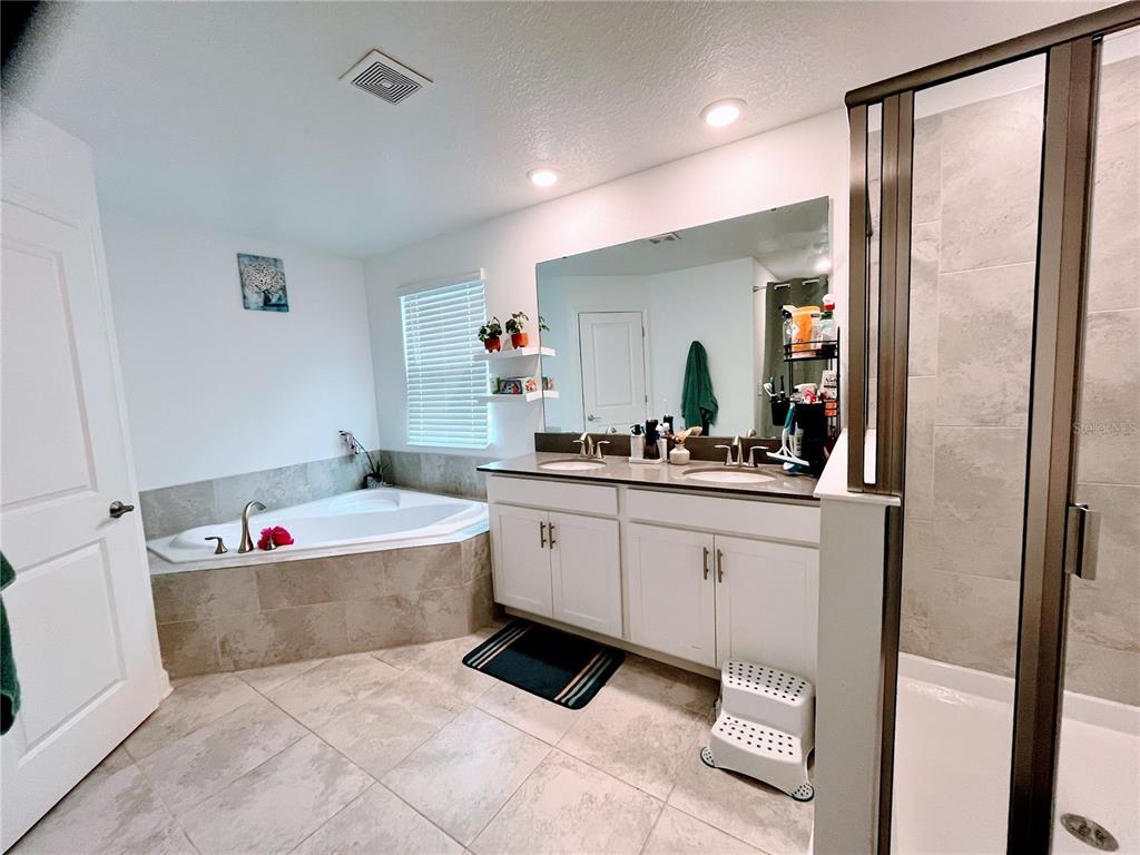 11498 Rhyme Avenue Orlando, FL 32832 - Photo 10 of 17 a bathroom with a tub sink mirror and a shower