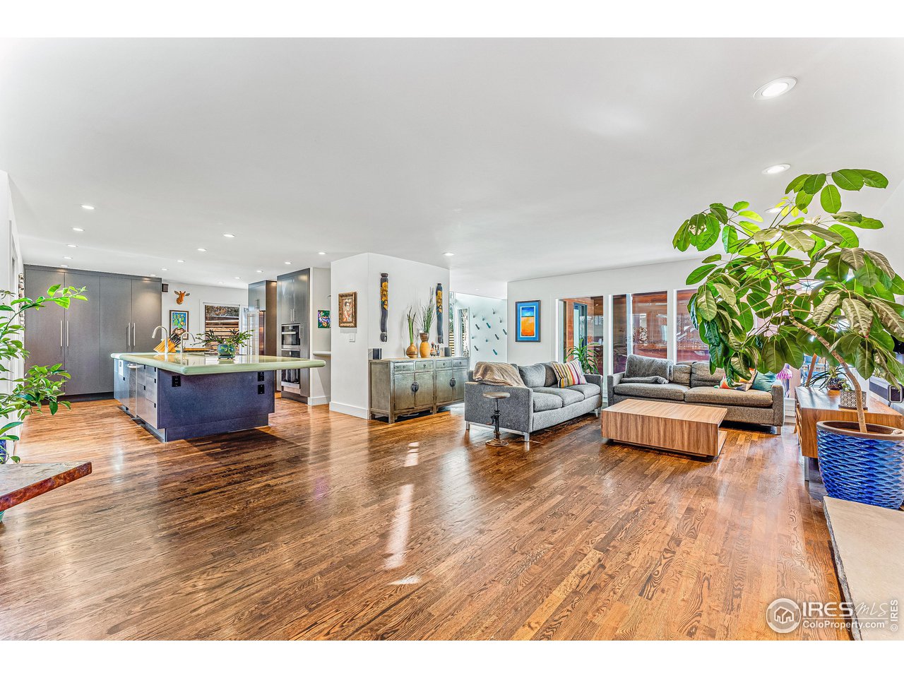 3560 9th Street Boulder, CO 80304 - Photo 14 of 39 a living room with furniture and a wooden floor