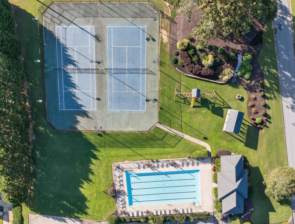 236 Reece Drive Hoschton, GA 30548 - Photo 57 of 58 an aerial view of a residential houses with outdoor space and street view