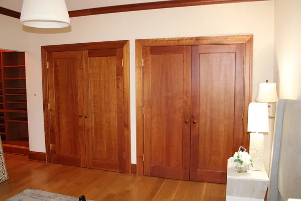 a view of wooden closet