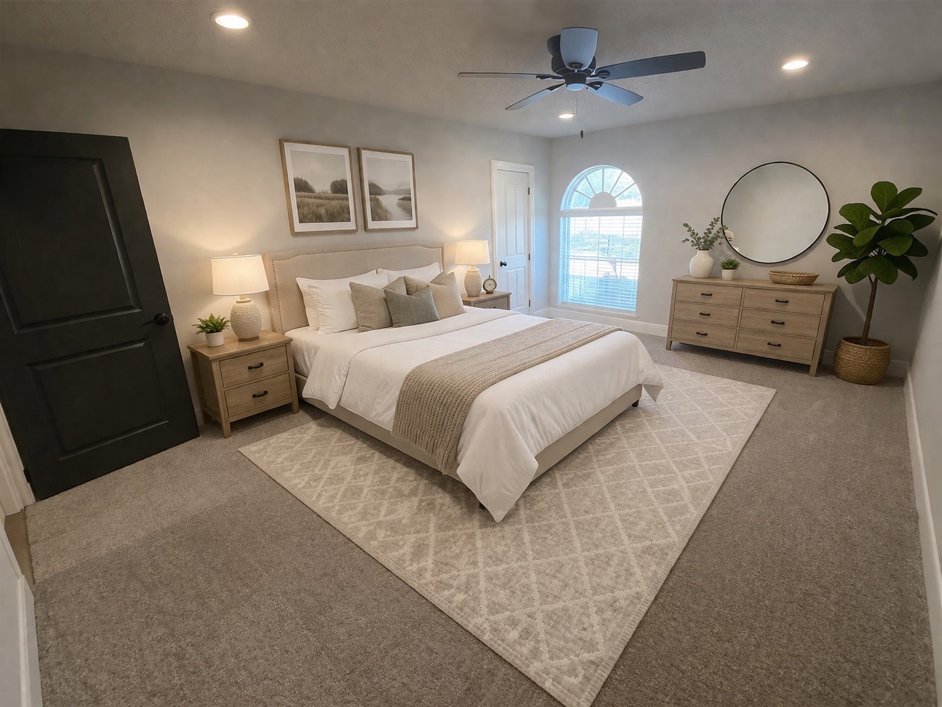 19103 Whitewood Drive Spring, TX 77373 - Photo 16 of 30 a spacious bedroom with a large bed and a chandelier
