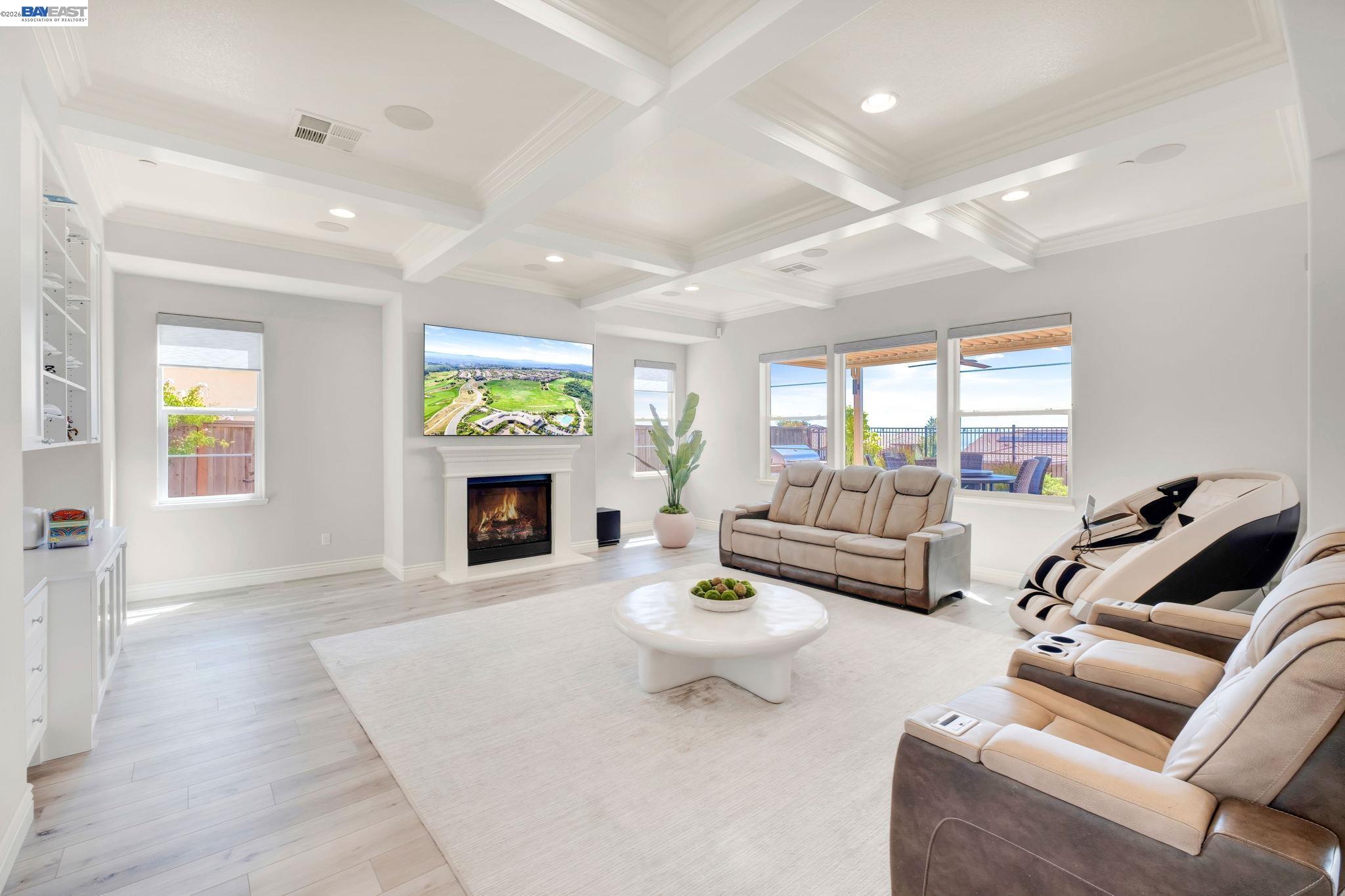 128 Dunfirth Drive Hayward, CA 94542 - Photo 10 of 60 a living room with furniture and a fireplace